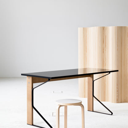 Kaari Desk by Artek - Black Gloss HPL Tabletop / Natural Oak Base