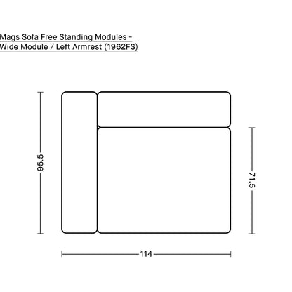 Mags Sofa - Free Standing Modules by HAY - Wide Module / Left Armrest (1962FS)