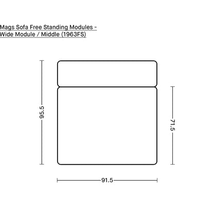 Mags Sofa - Free Standing Modules by HAY - Wide Module / Middle (1963FS)