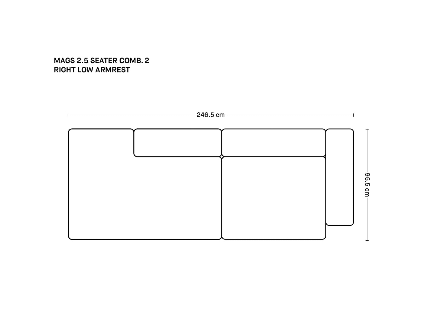 Mags 2.5 Seater Sofa (Low Armrest)