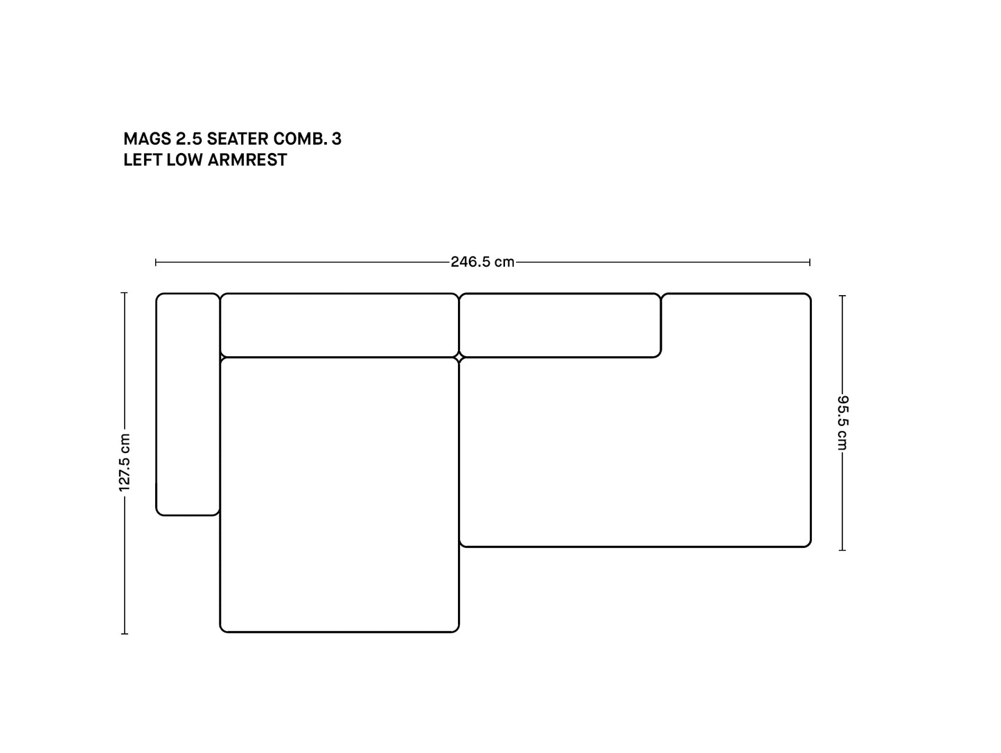Mags 2.5 Seater Sofa (Low Armrest)