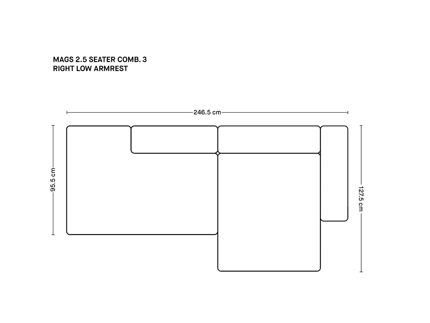 Mags 2.5 Seater Sofa (Low Armrest)