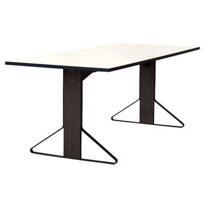 Kaari Table Rectangular by Artek - 200 x 85 cm (REB 001) / White Gloss HPL Tabletop / Black Lacquered Oak Base