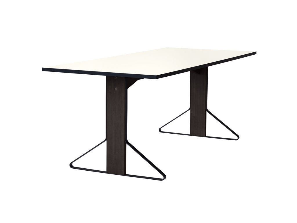 Kaari Table Rectangular by Artek - 200 x 85 cm (REB 001) / White Gloss HPL Tabletop / Black Lacquered Oak Base