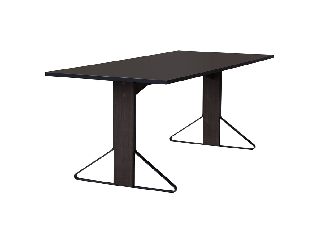 Kaari Table Rectangular by Artek - 200 x 85 cm (REB 001) / Linoleum Black Tabletop / Black Lacquered Oak Base