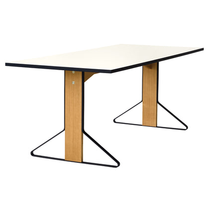 Kaari Table Rectangular by Artek - 200 x 85 cm (REB 001) / White Gloss HPL Tabletop / Natural Oak Base