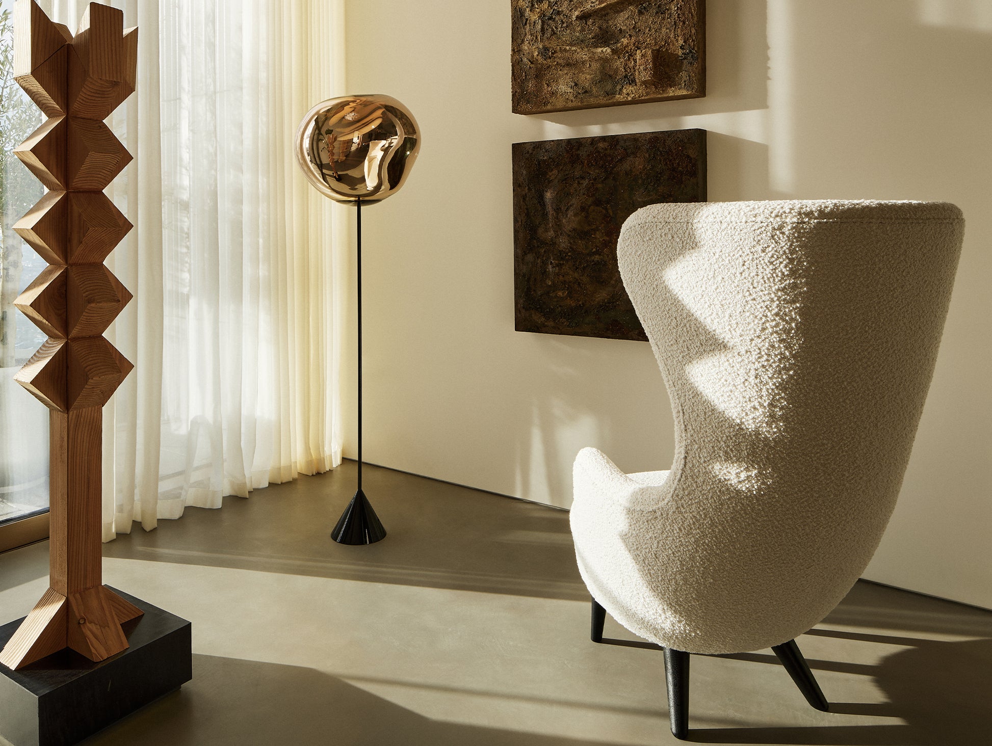 Melt LED Cone Slim Floor Lamp by Tom Dixon - Gold