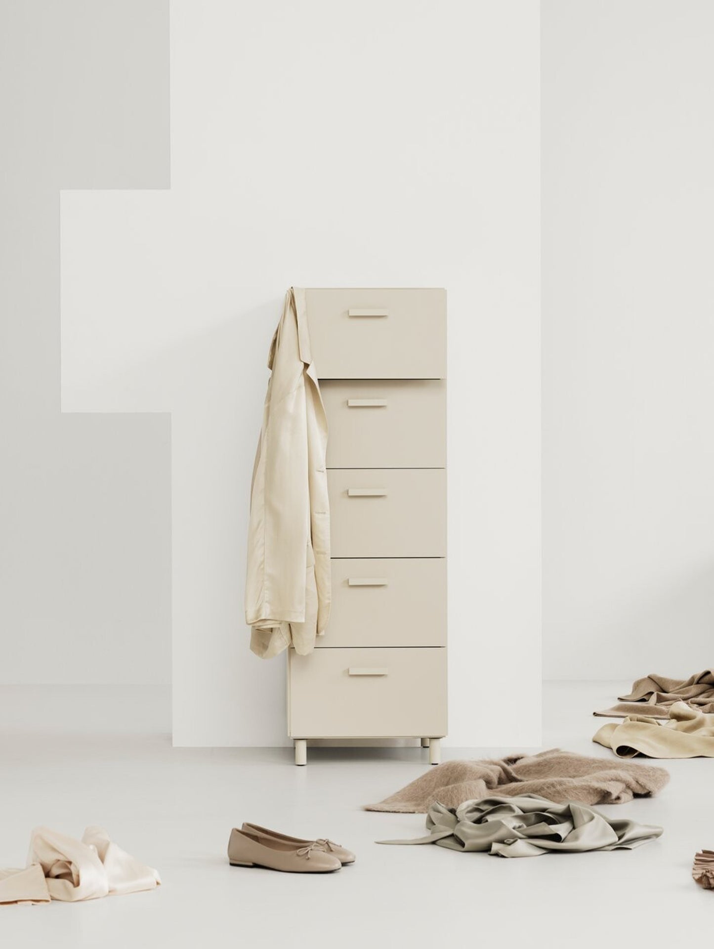 Relief Drawers with Legs - Tall by String - Beige