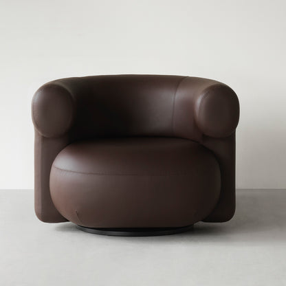 Burra Lounge Chair by Normann Copenhagen - Swivel Base with Return / Ultra Leather 41589