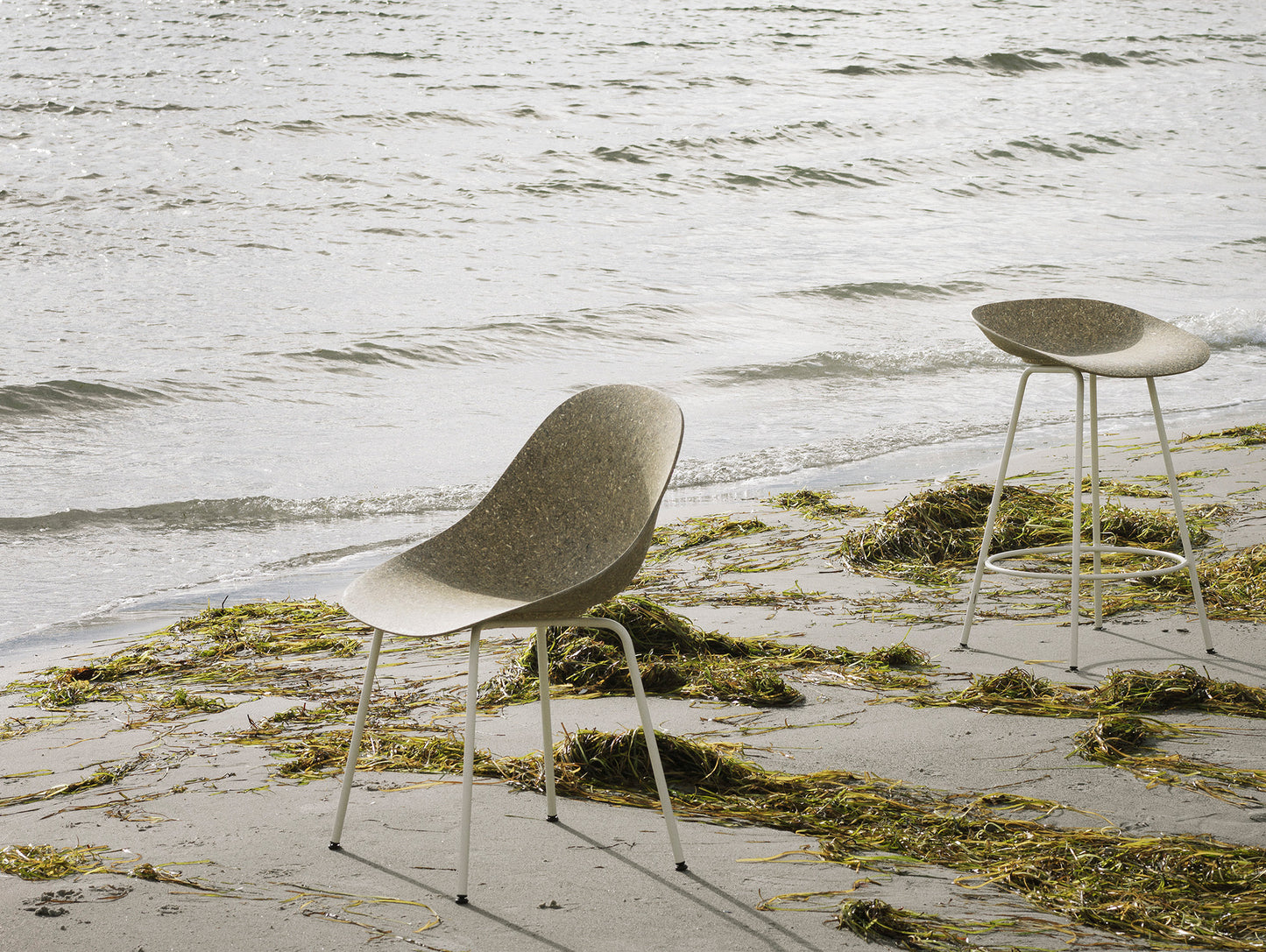 Mat Chair - Steel by Normann Copenhagen / Cream Steel Base / Seaweed