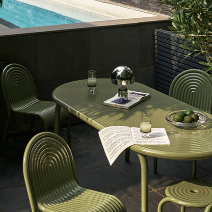 Groove Obround Table by Tom Dixon - Moss