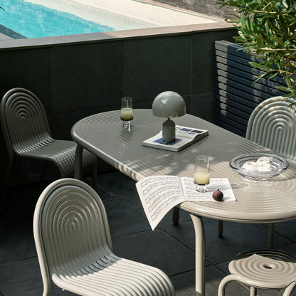 Groove Obround Table by Tom Dixon - Putty
