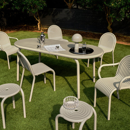 Groove Obround Table by Tom Dixon - Putty