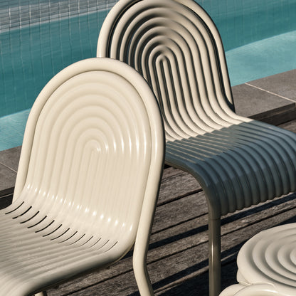 Groove Side Chair by Tom Dixon - Putty