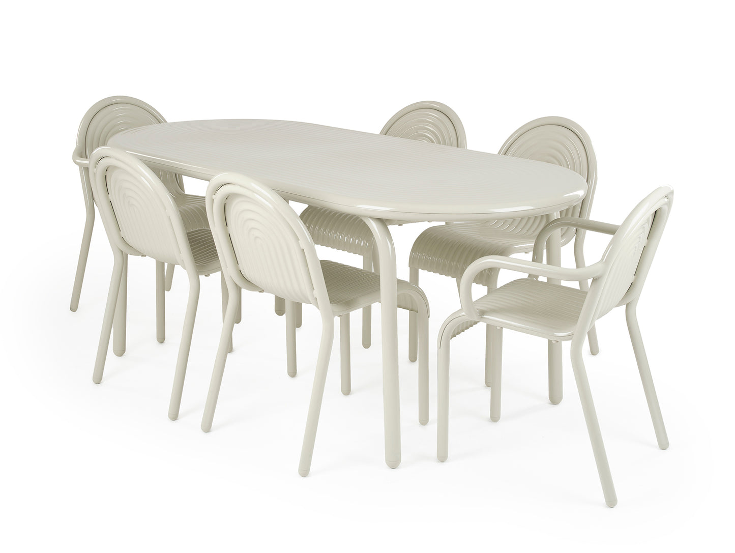 Groove Obround Table by Tom Dixon - Putty