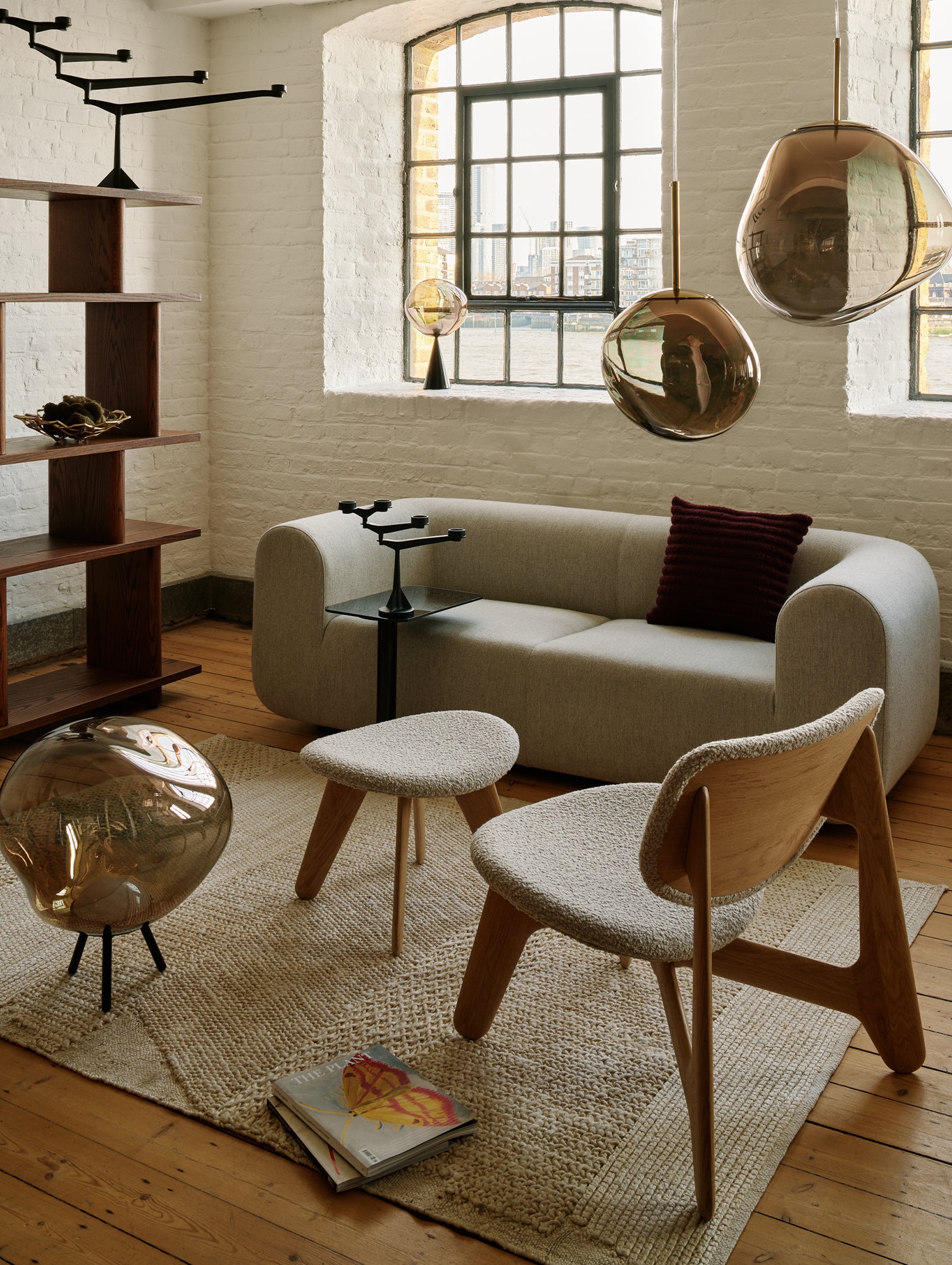 Slab Lounge Chair by Tom Dixon - Natural Oak / Elle 200