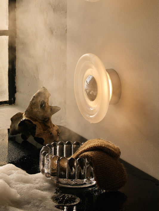 Press Mini Surface LED Wall Lamp (Frosted) by Tom Dixon