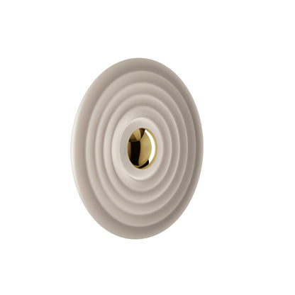 Press Surface LED Wall Lamp (Frosted) by Tom Dixon - Gold Cap