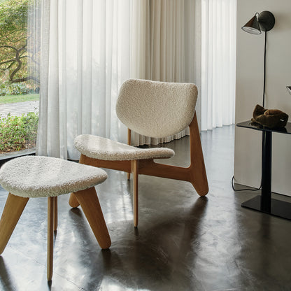 Slab Lounge Chair by Tom Dixon - Natural Oak / Elle 200