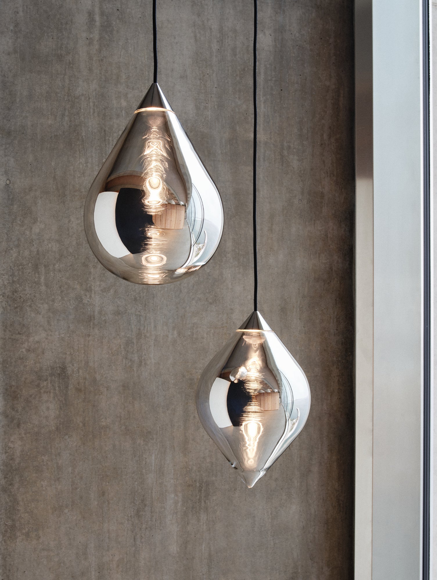 Flare Bead Silver LED Pendant Light by Tom Dixon