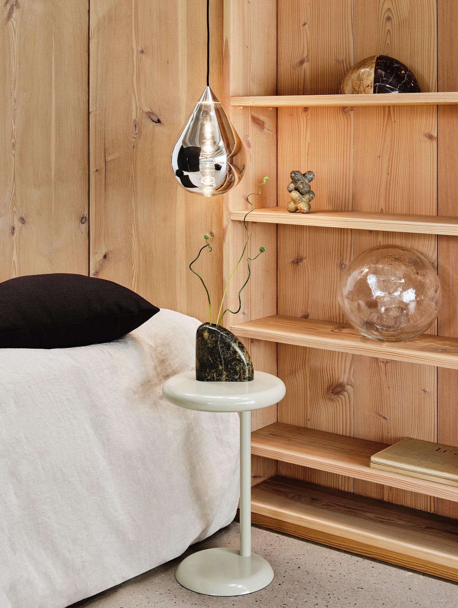 Flare Bead Silver LED Pendant Light by Tom Dixon