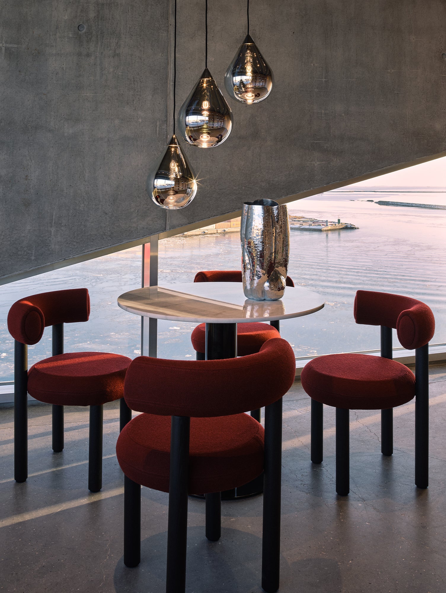 Flare Bead Silver LED Pendant Light by Tom Dixon