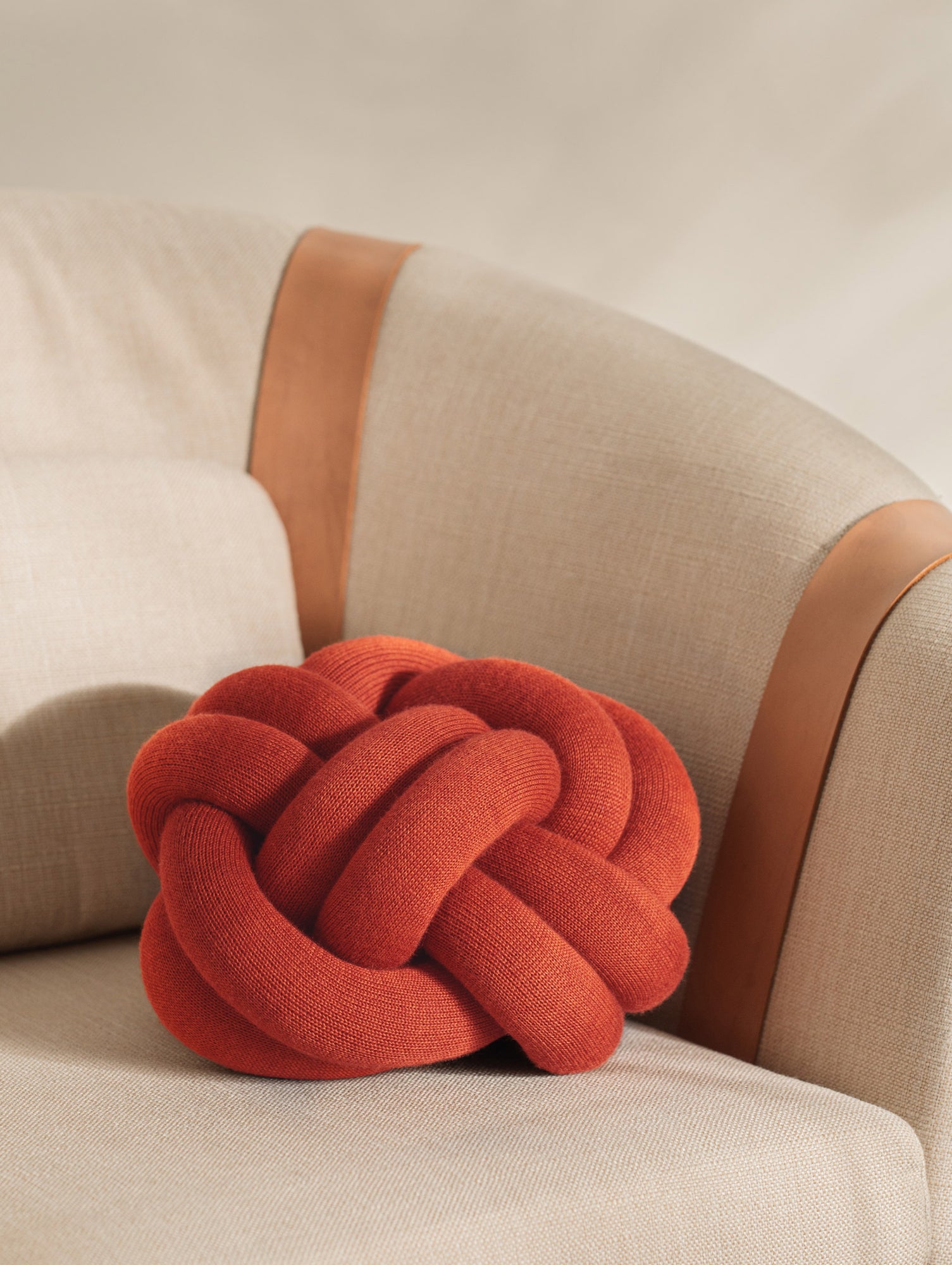 Knot Cushion by Design House Stockholm - Orange Red