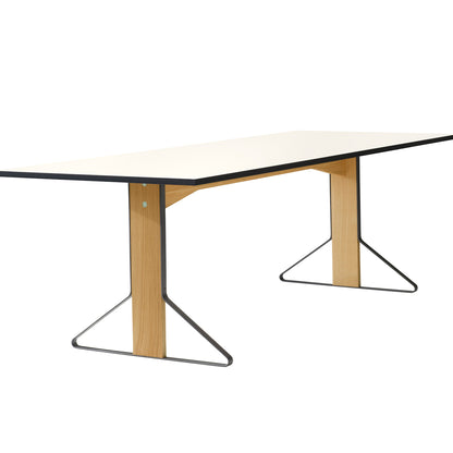 Kaari Table Rectangular by Artek - 240 x 90 cm (REB 002) / White Gloss HPL Tabletop / Natural Oak Base