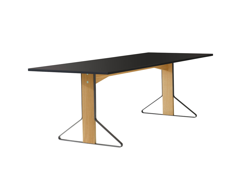 Kaari Table Rectangular by Artek - 240 x 90 cm (REB 002) / Linoleum Black Tabletop / Natural Oak Base