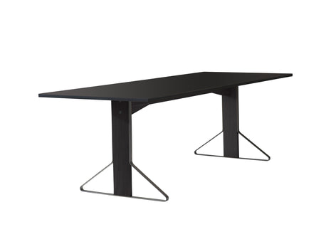 Kaari Table Rectangular by Artek - 240 x 90 cm (REB 002) / Linoleum Black Tabletop / Black Lacquered Oak Base