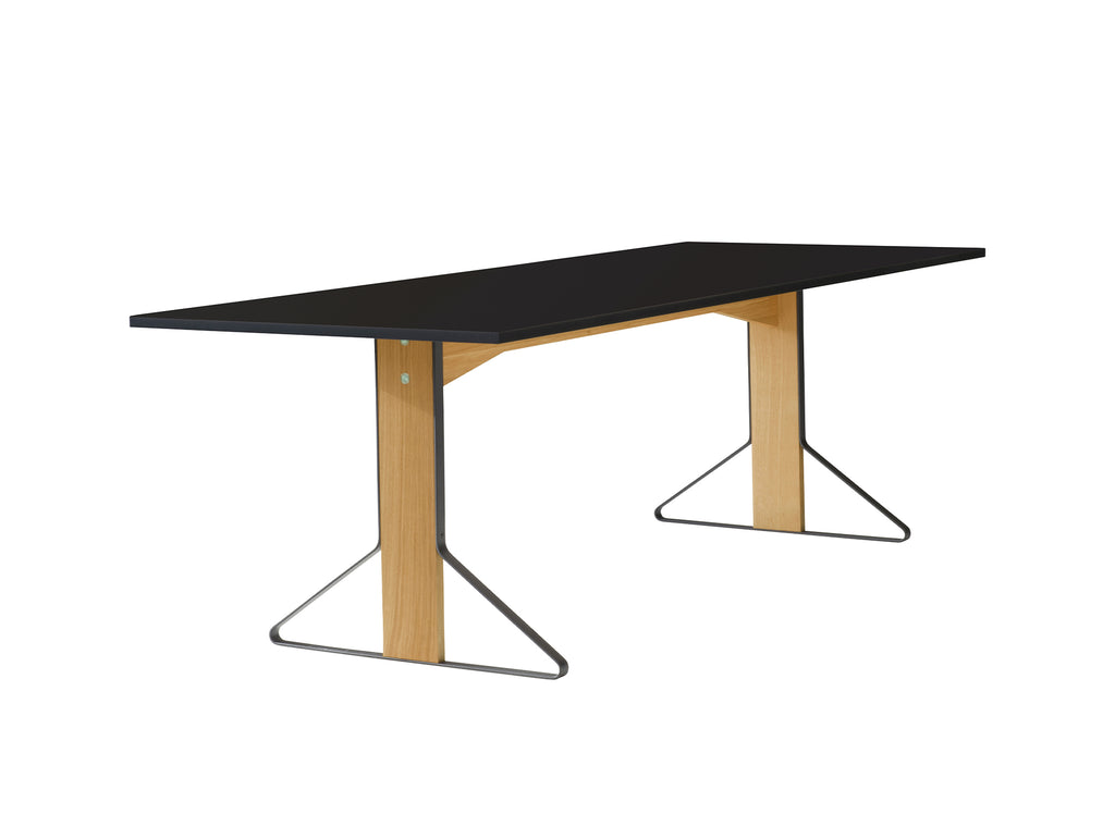 Kaari Table Rectangular by Artek - 240 x 90 cm (REB 002) / Black Gloss HPL Tabletop / Natural Oak Base