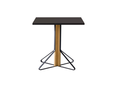 Kaari Table Square by Artek - Linoleum Black Tabletop / Natural Oak Base