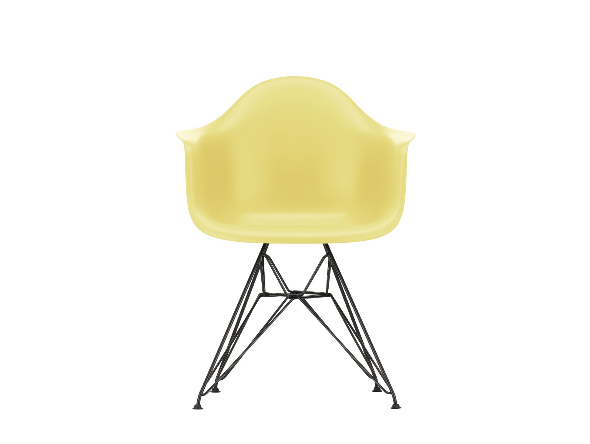 Eames DAR Plastic Armchair RE by Vitra - 92 Citron Shell / Basic Dark Base