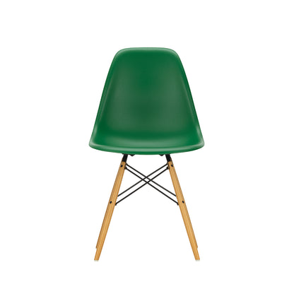 Vitra Eames DSW Plastic Side Chair - Emerald 17 / Golden Maple