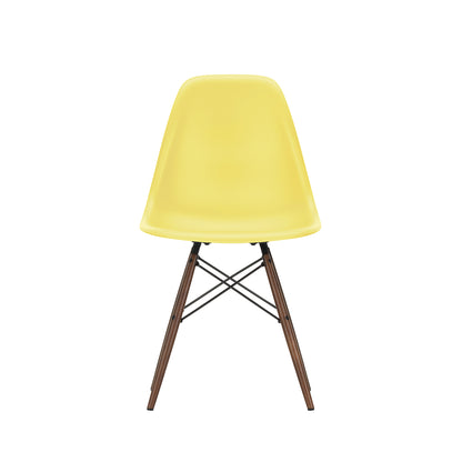 Vitra Eames DSW Plastic Side Chair - 92 Citron / Dark Maple