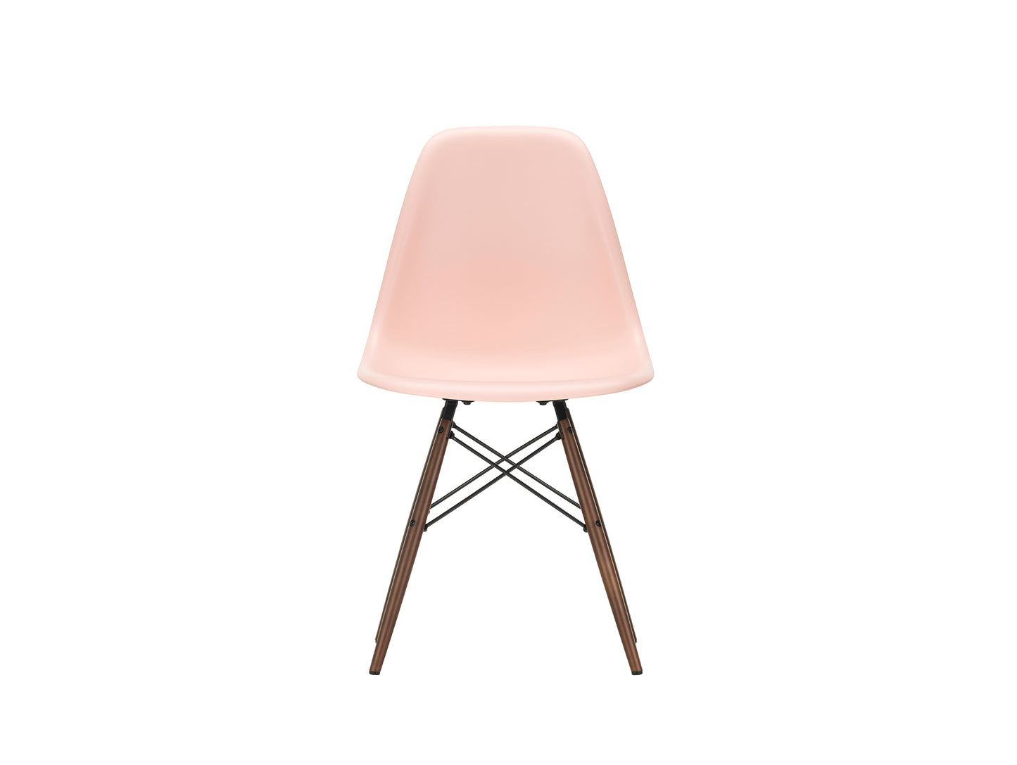 Vitra Eames DSW Plastic Side Chair - 41 Pale Rose / Dark Maple Base
