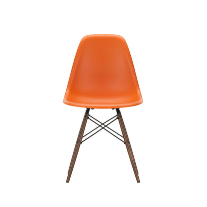Vitra Eames DSW Plastic Side Chair - 43 Rusty Orange / Dark Maple Base