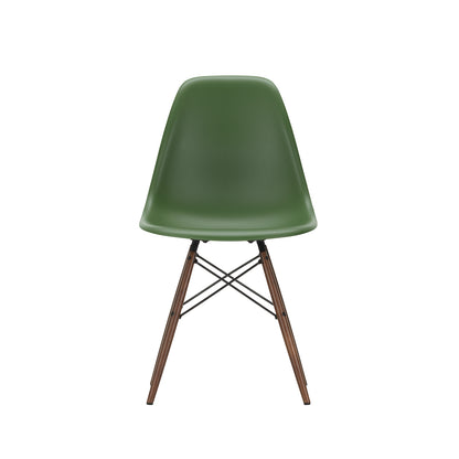 Vitra Eames DSW Plastic Side Chair - 48 Forest / Dark Maple Base