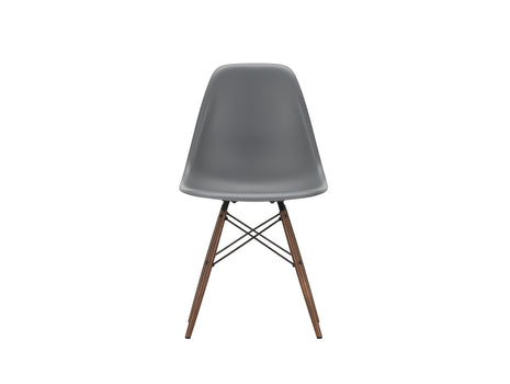Vitra Eames DSW Plastic Side Chair - 56 Granite Grey / Dark Maple Base