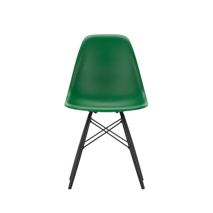 Vitra Eames DSW Plastic Side Chair - 17 Emerald / Black Maple