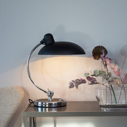 Kaiser Idell Luxus Table Lamp by Fritz Hansen - Matt Black Shade with Chrome Base