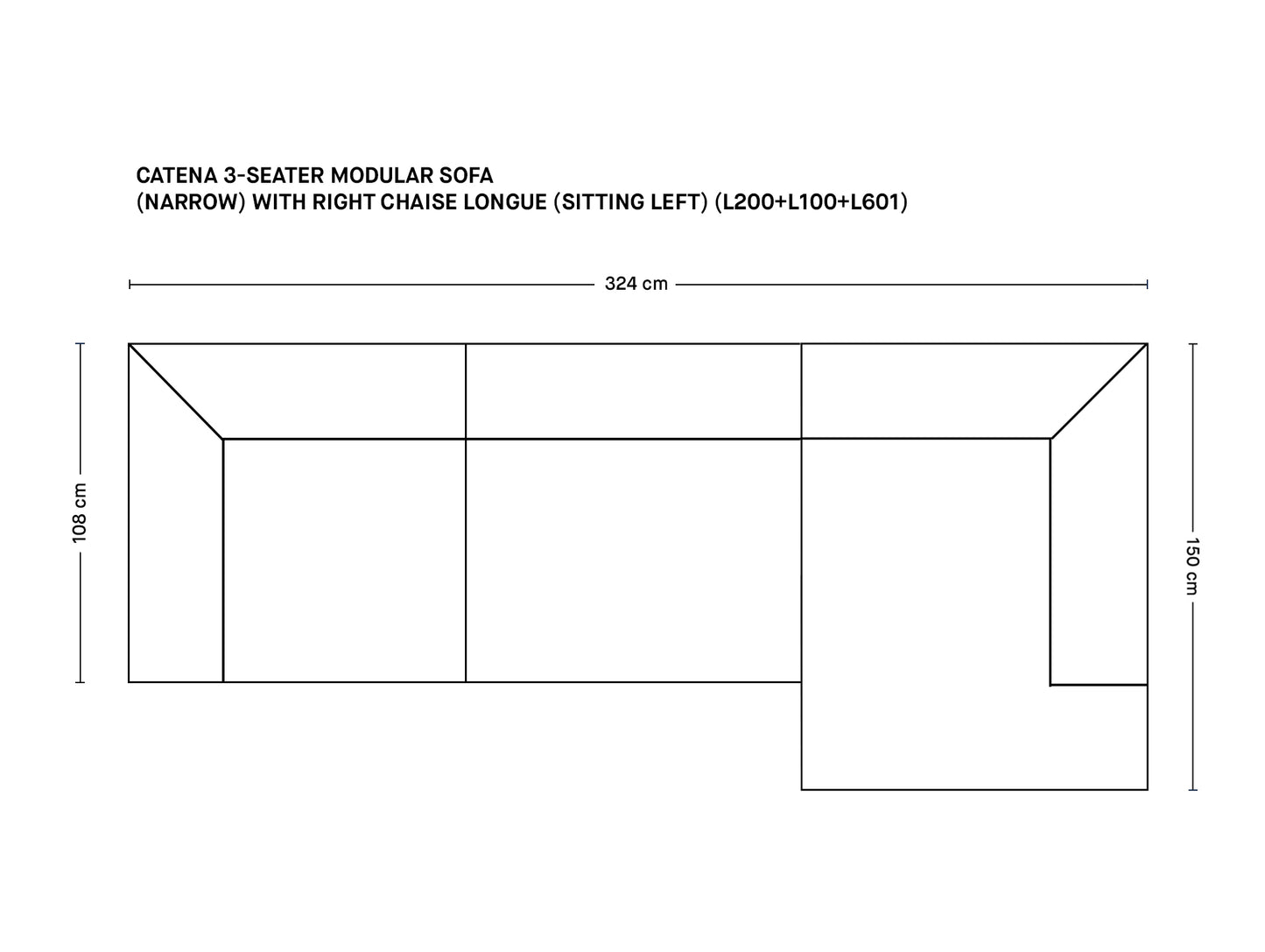Catena 3-Seater Modular Sofa