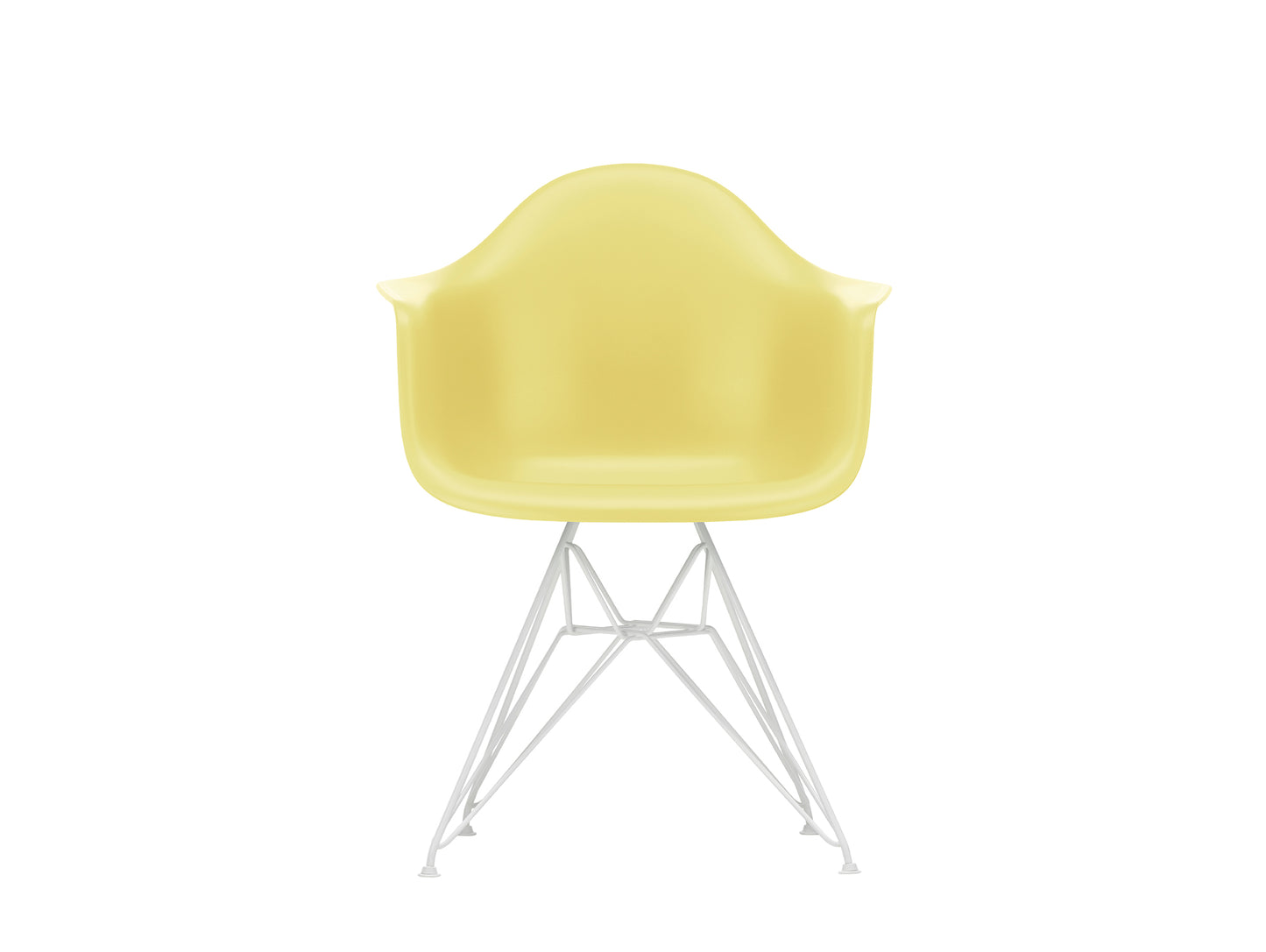 Eames DAR Plastic Armchair RE by Vitra - 92 Citron Shell / White Base