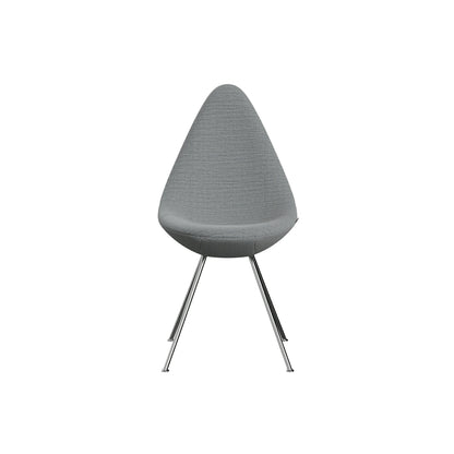 Drop Dining Chair 3110 by Fritz Hansen -  Chromed Steel / Fuse Cool Grey 131