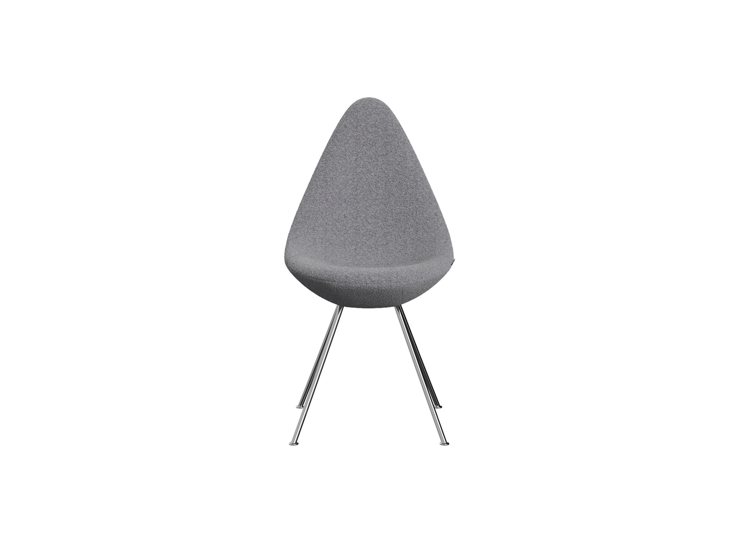 Drop Dining Chair 3110 by Fritz Hansen -  Chromed Steel / Karakorum Antracite 005