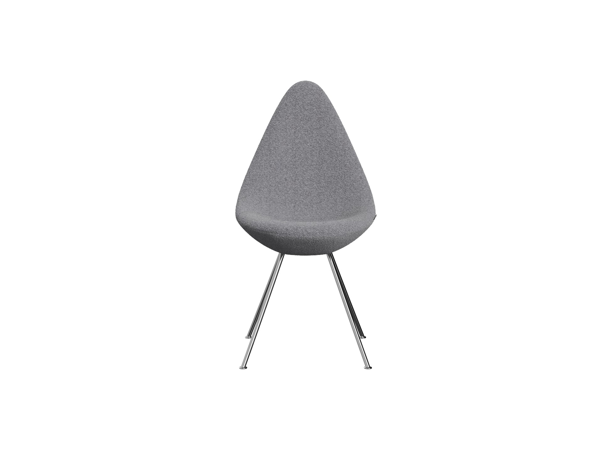 Drop Dining Chair 3110 by Fritz Hansen -  Chromed Steel / Karakorum Antracite 005