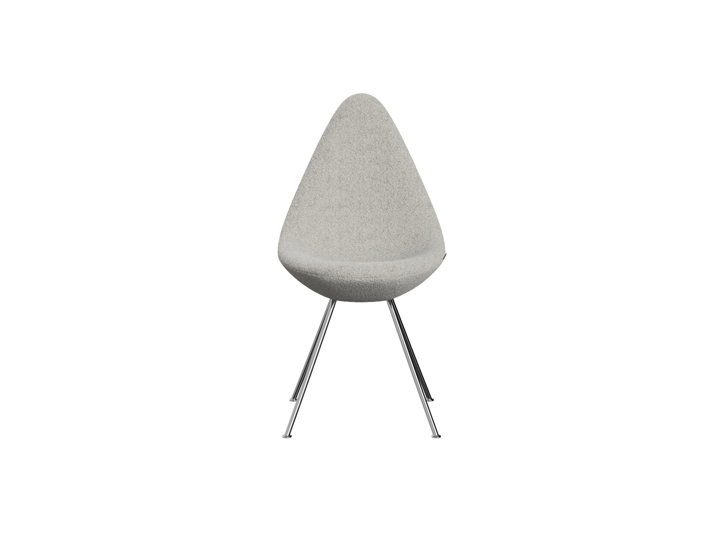 Drop Dining Chair 3110 by Fritz Hansen -  Chromed Steel / Karakorum Ecume 007