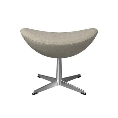 Egg Footstool by Fritz Hansen - Brushed Aluminium / Re-wool 218