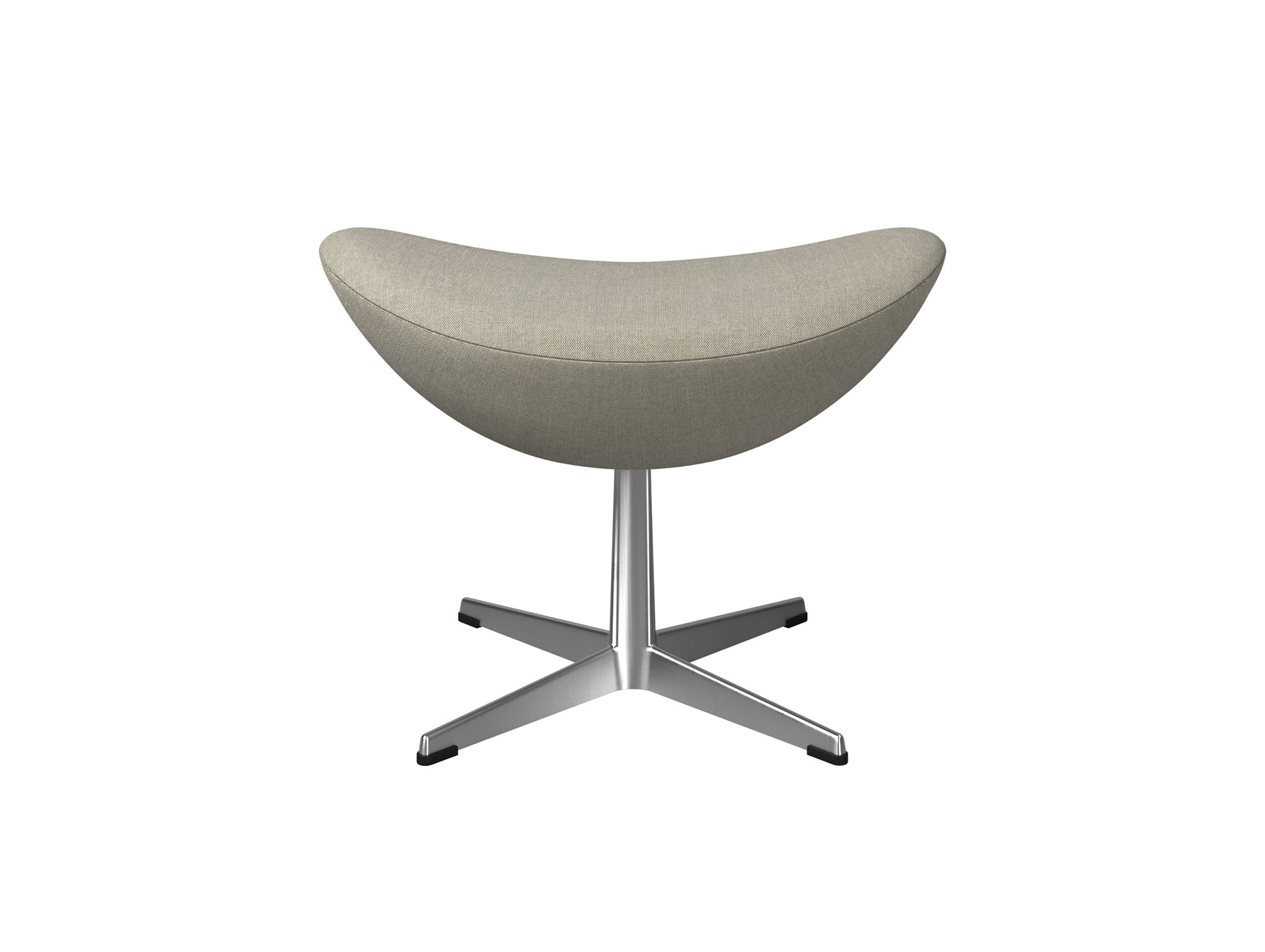 Egg Footstool by Fritz Hansen - Brushed Aluminium / Re-wool 218