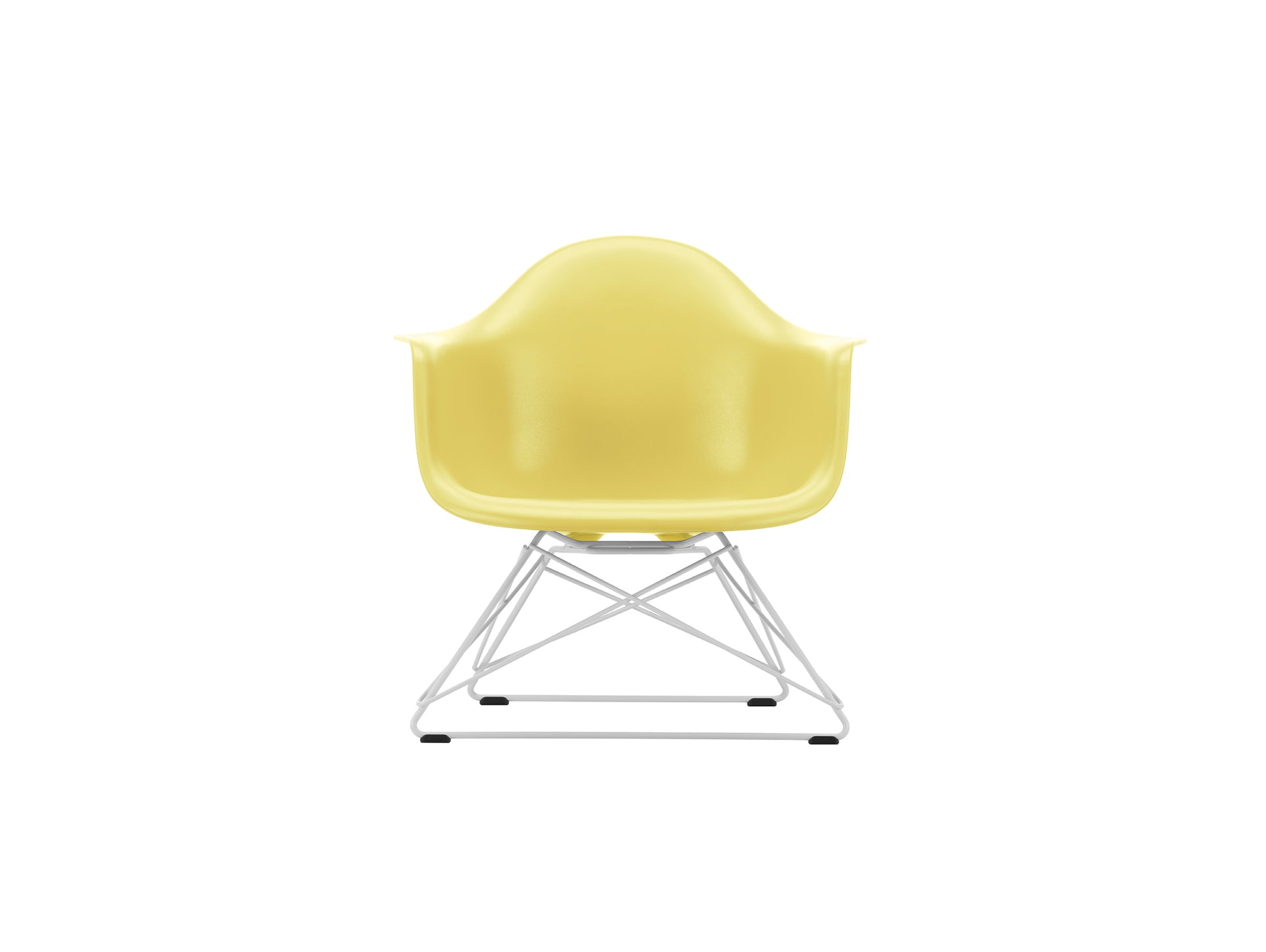 Eames Plastic Armchair LAR by Vitra - 92 Citron Shell / White Base
